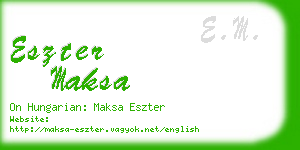 eszter maksa business card